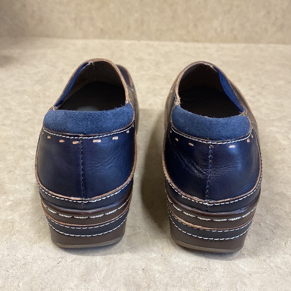 Spring Step L’ Artiste Navy Painted Floral Design Slip On Wedge - Picture 7 of 12